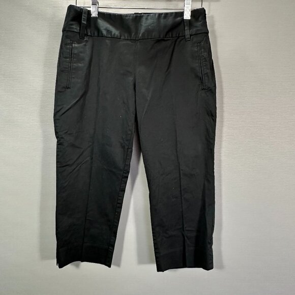 Banana Republic Pants Womens 6 Martin Fit Black Cotton Stretch Pockets Crop - Picture 1 of 8